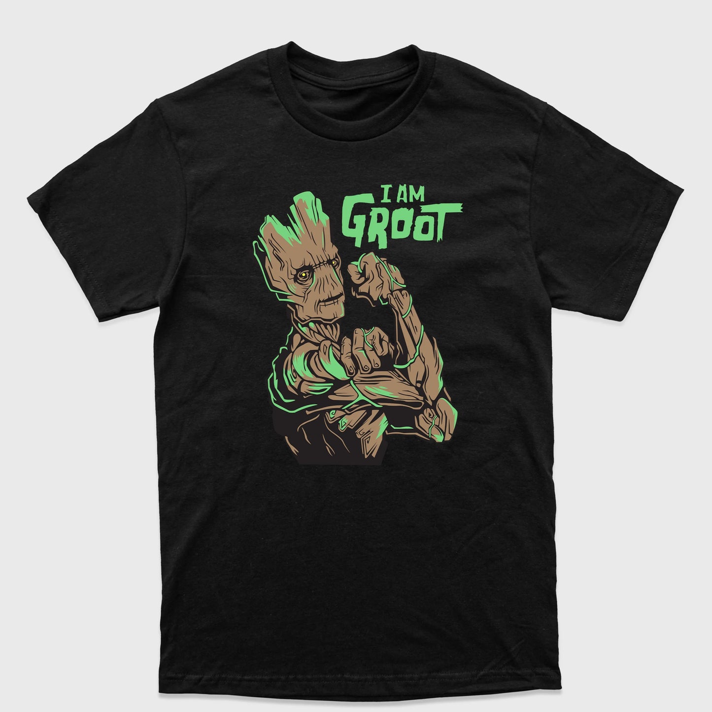 Camiseta Básica I'm Groot Guardiões da Galáxia Preto