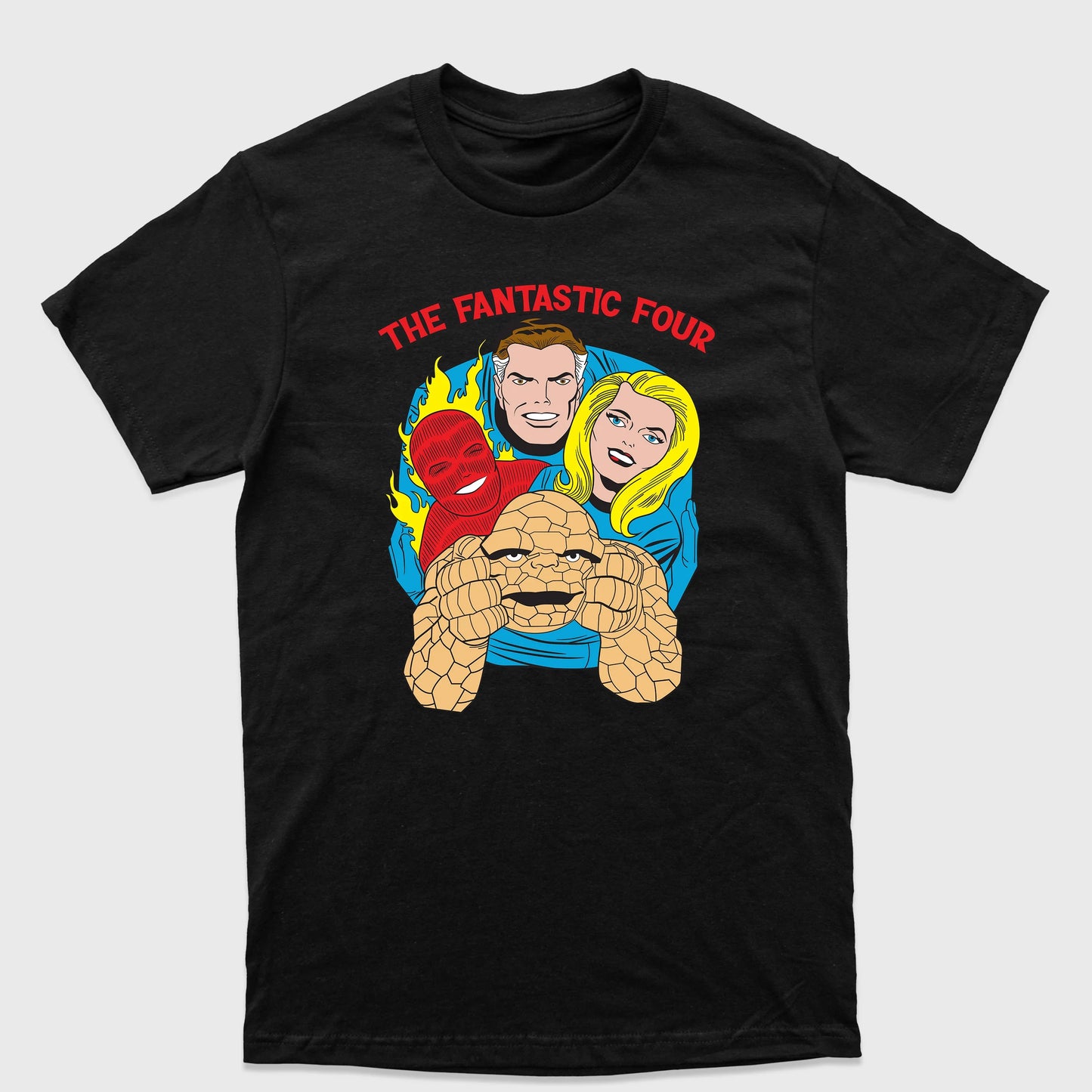 Camiseta Básica Rosa Bebe O Quarteto Fantastico Preto
