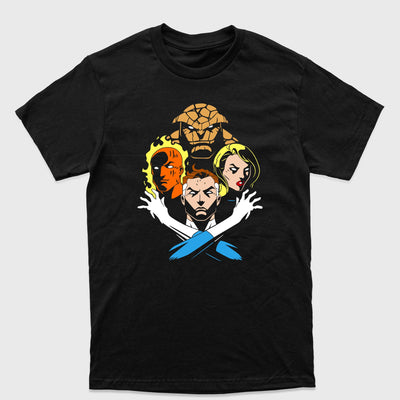 Camiseta Básica Quarteto Fantástico Preto