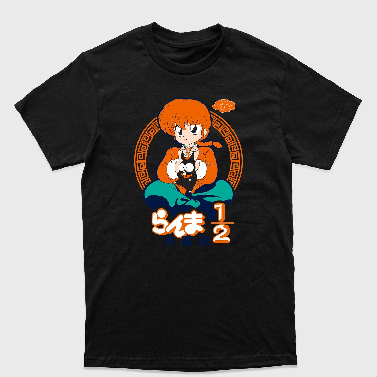 Camiseta Básica Ranma e Ryoga Porquinho - Ranma Preto