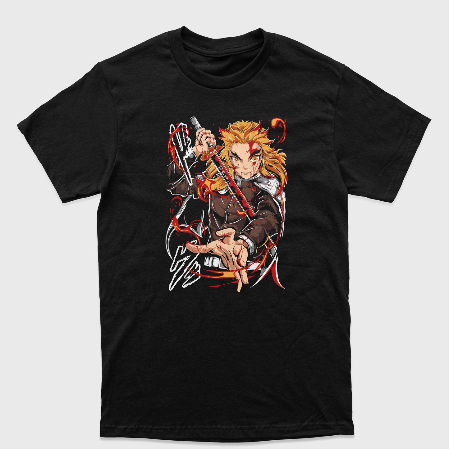 Camiseta Básica Rengoku Kyoujuro Demon Slayer