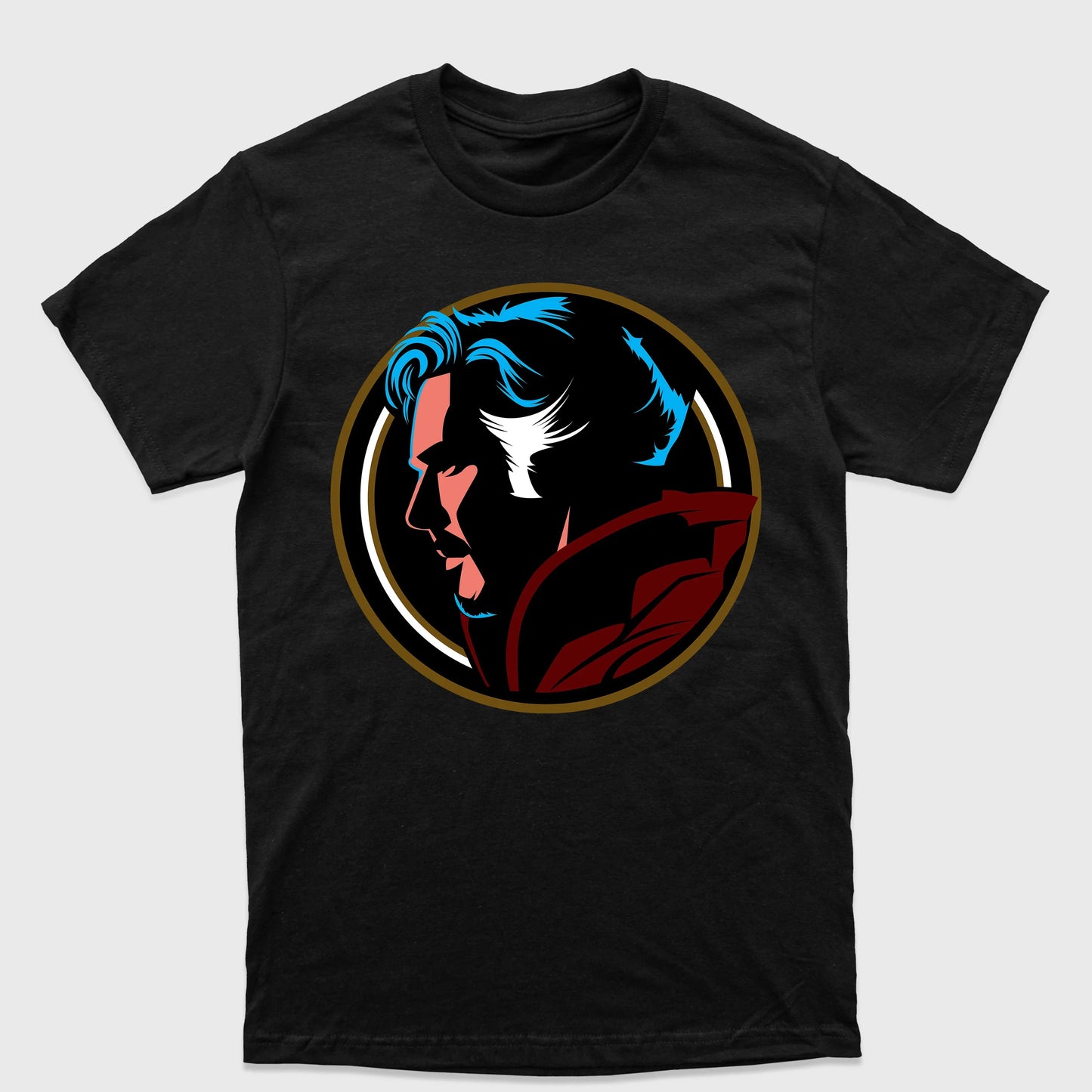 Camiseta Básica Retrato Dr. Stranho Stephen Preto
