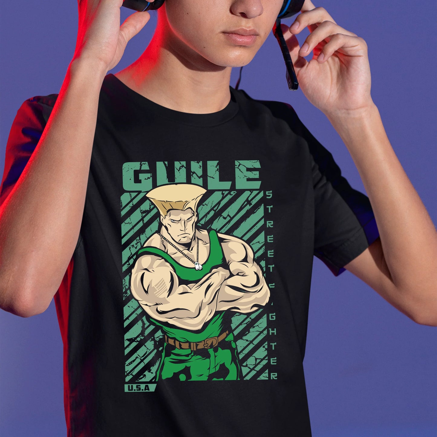 Camiseta Básica Street Fighter Guile
