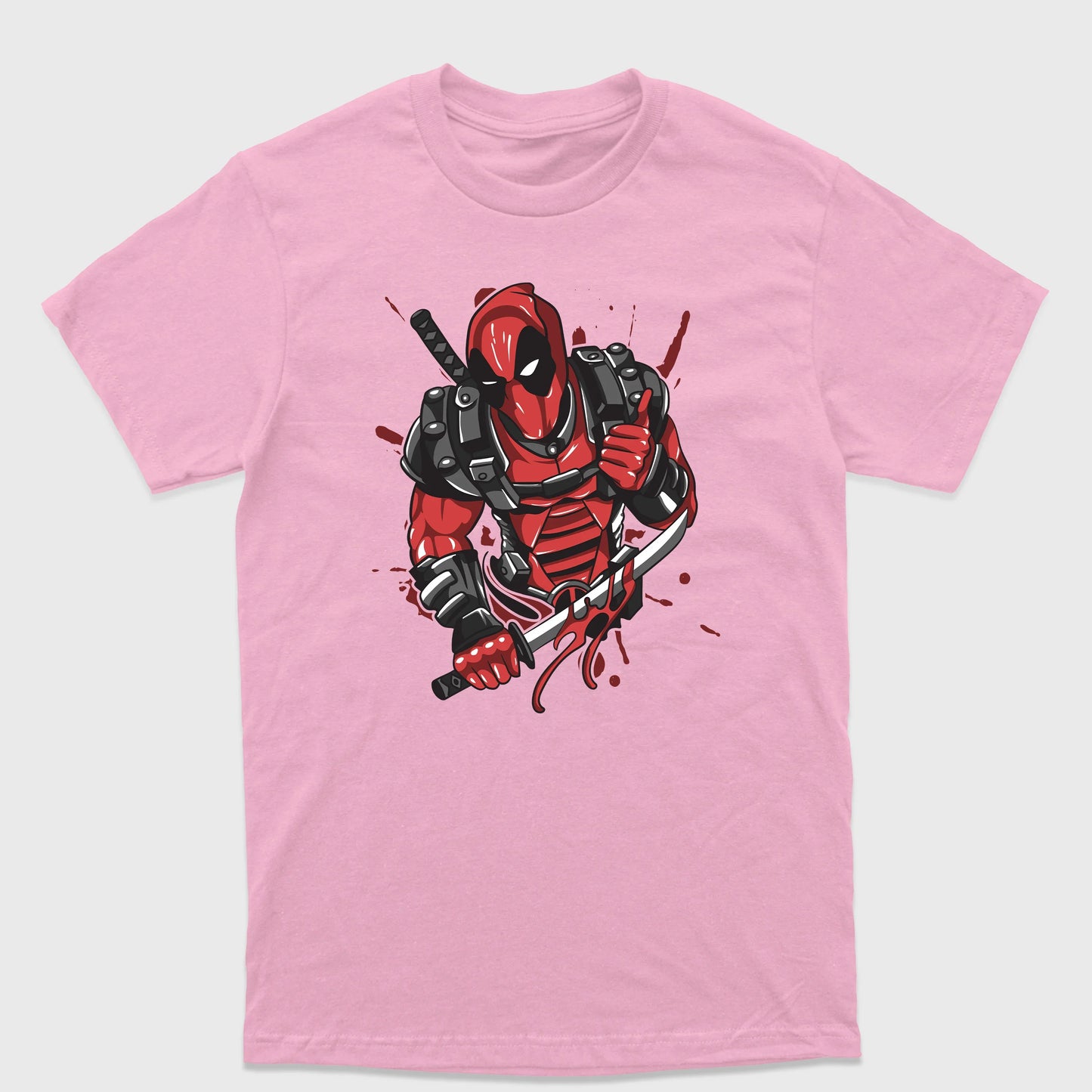 Camiseta Básica Deadpool Good Job Rosa Bebê