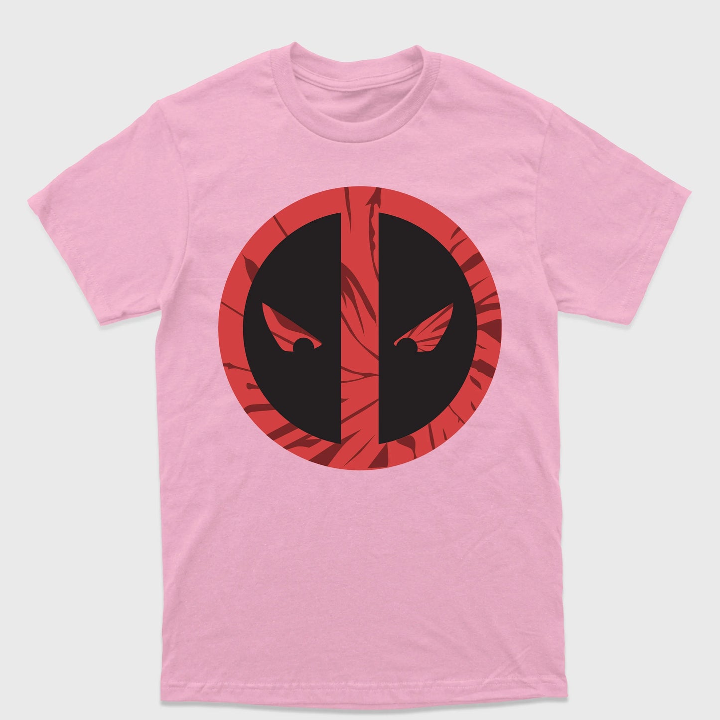 Camiseta Básica Deadpool Logo Rosa Bebê