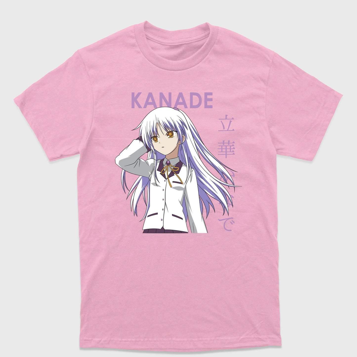Camiseta Básica Kanade Angel Beats-rosa bebe
