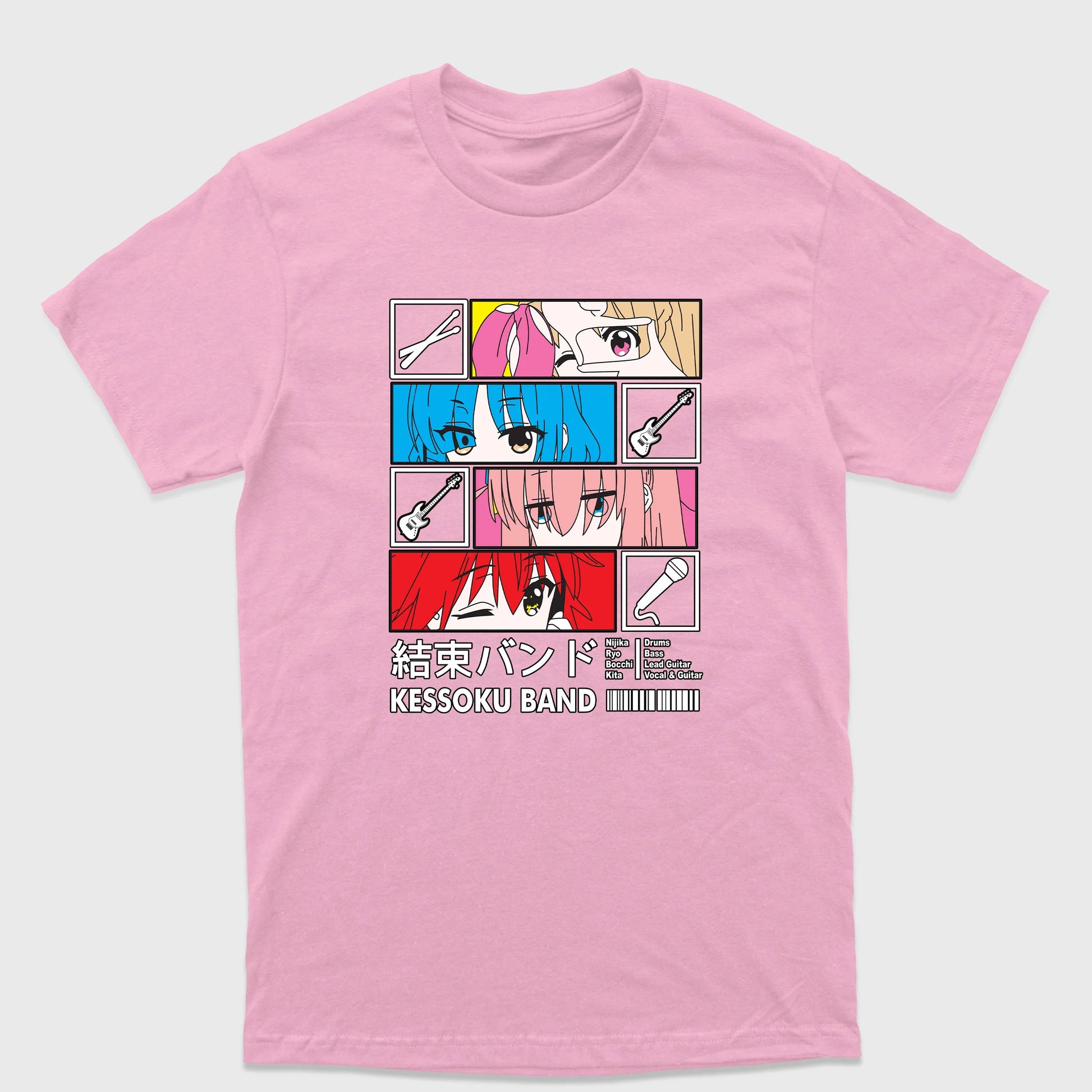 Camiseta Básica Kessoku Band Instruments Bocchi the Rock