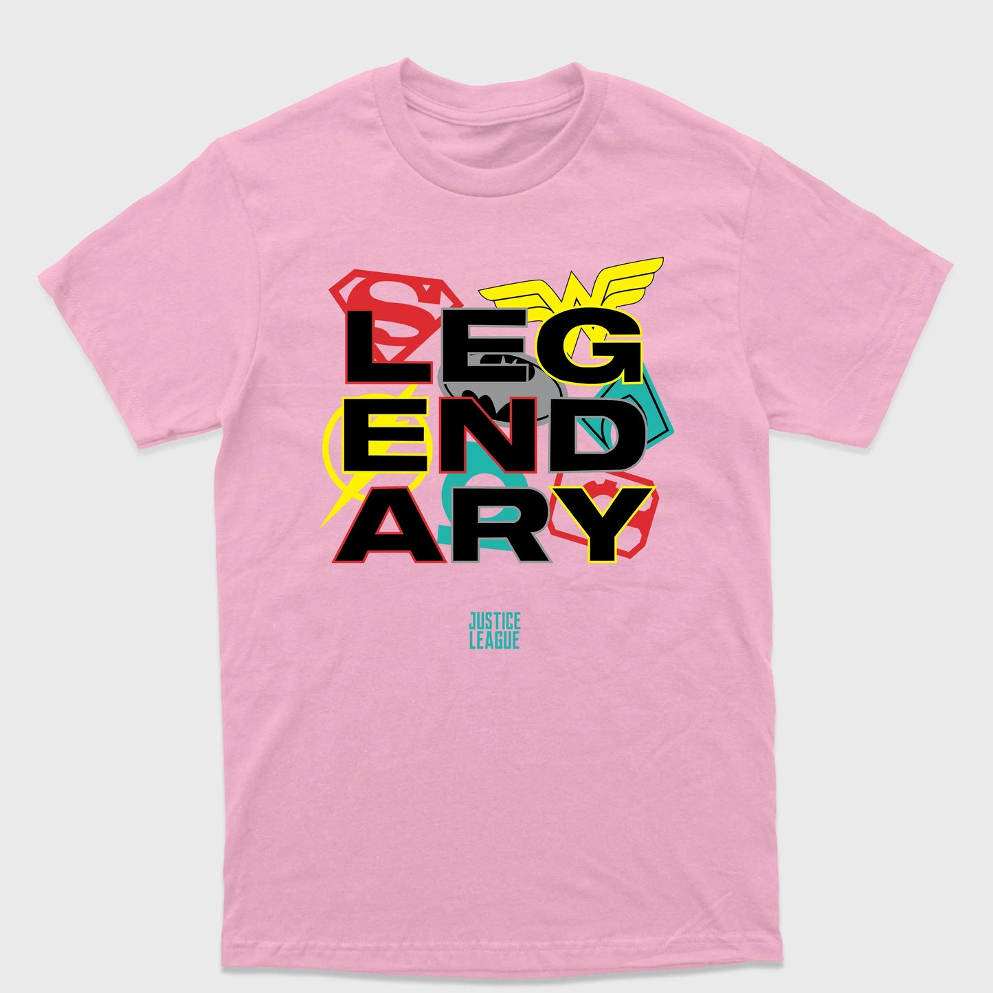 Camiseta Básica Legendary Justice League Rosa Bebê