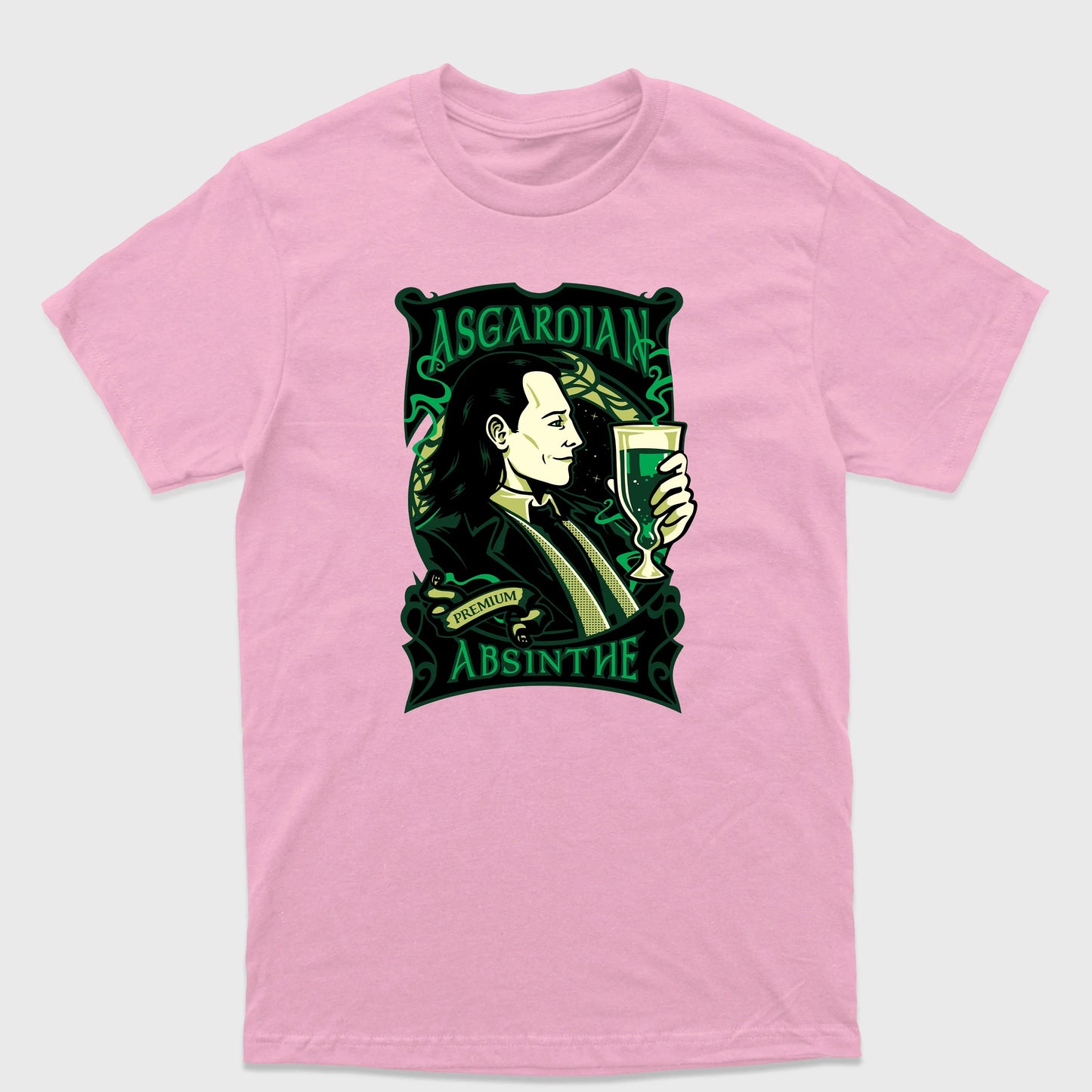 Camiseta Básica Loki Asgardian Absinthe Rosa Bebê