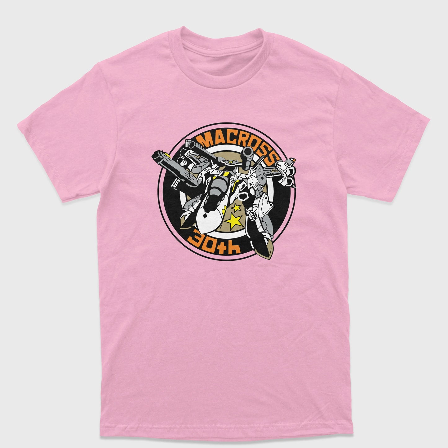 Camiseta Básica Macross 30th Robotech Rosa Bebê