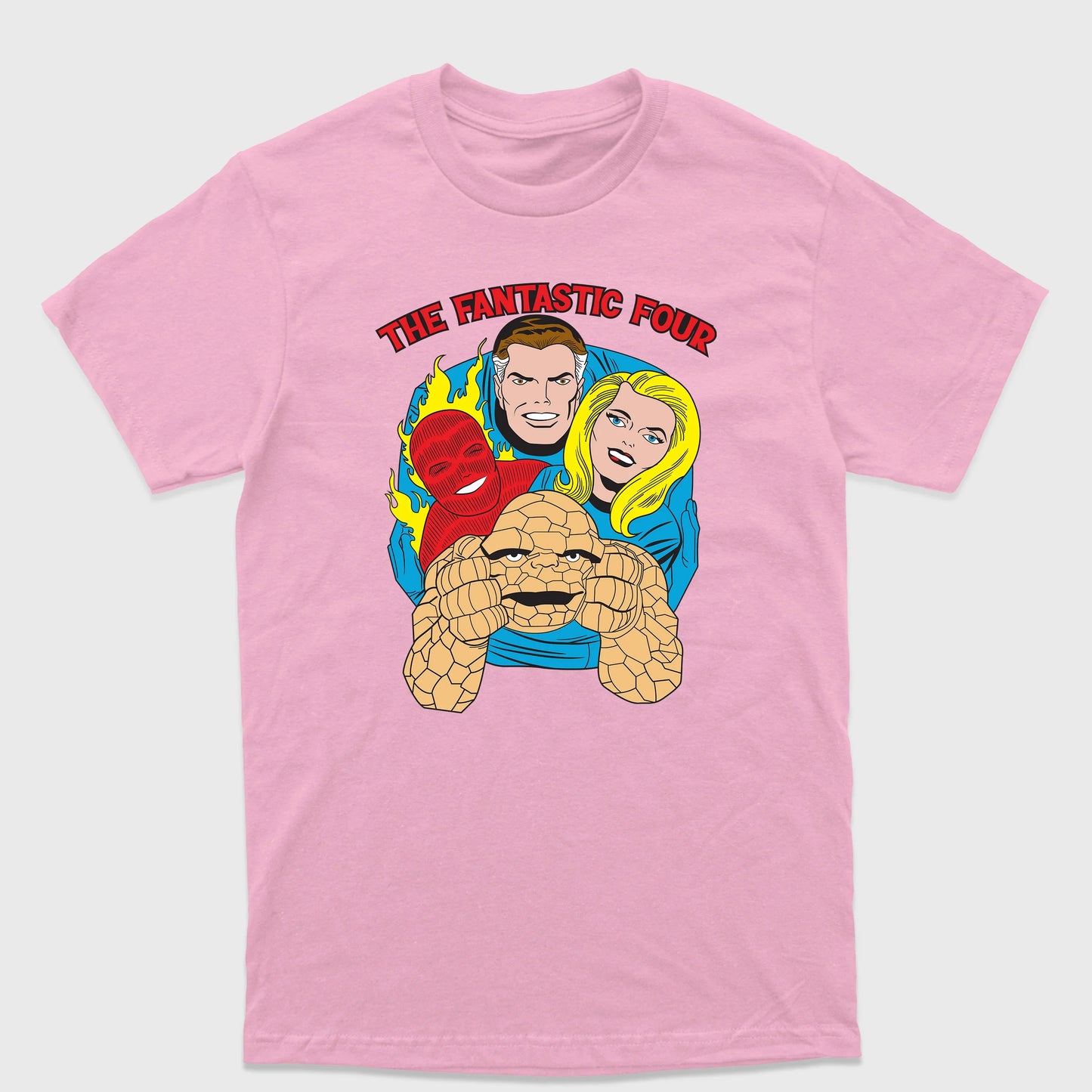 Camiseta Básica Rosa Bebe O Quarteto Fantastico Rosa bebê