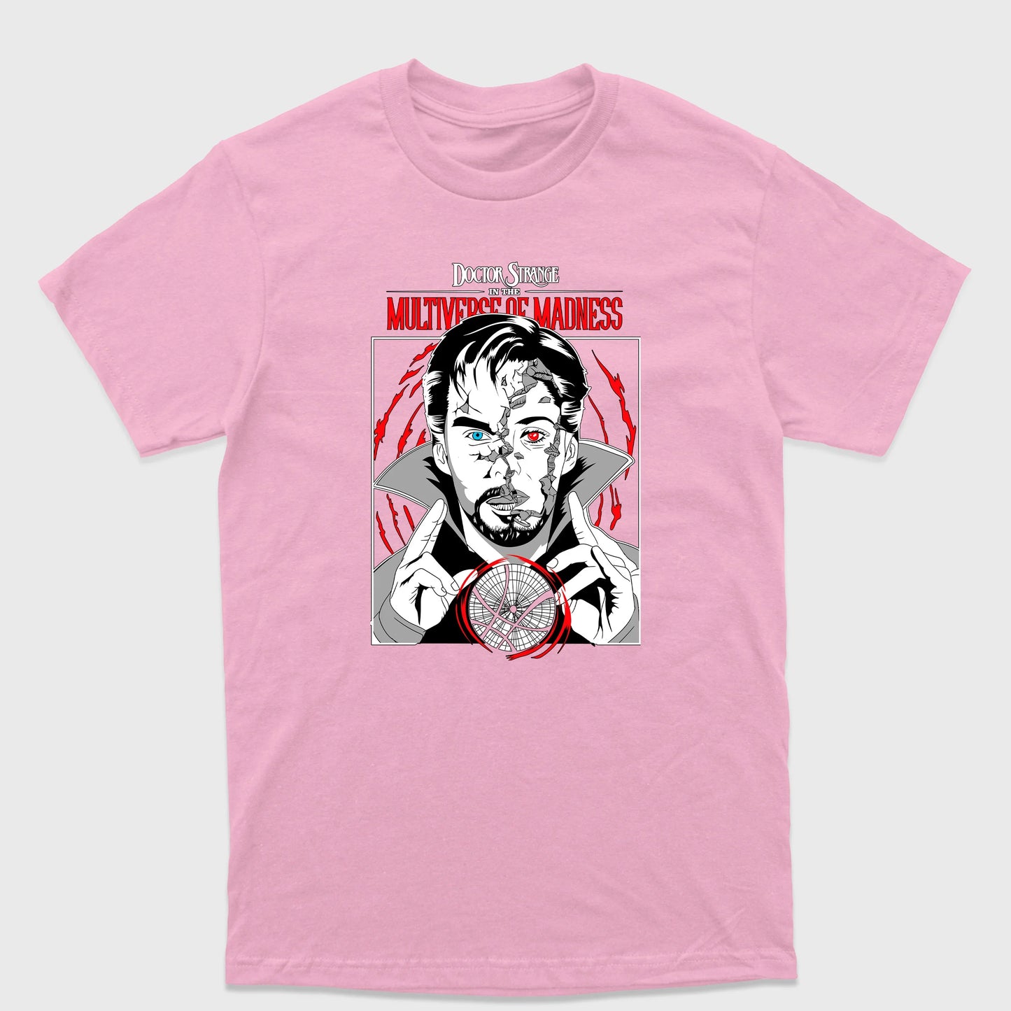 Camiseta Básica Strange Face Quebrada Dr. Estranho Rosa Bebê