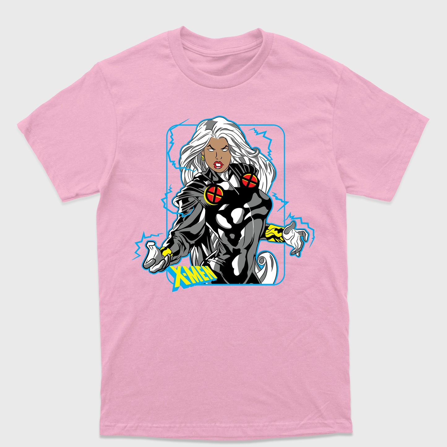 Camiseta Básica Tempestade X-Men Rosa Bebê