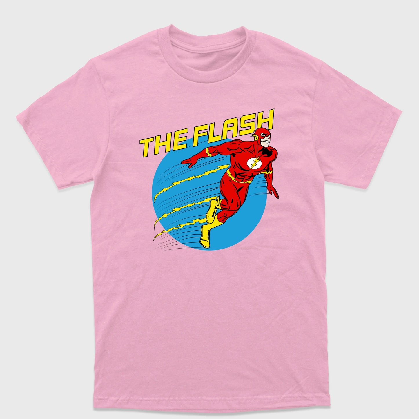 Camiseta Básica The Flash Lightning Rosa Bebê