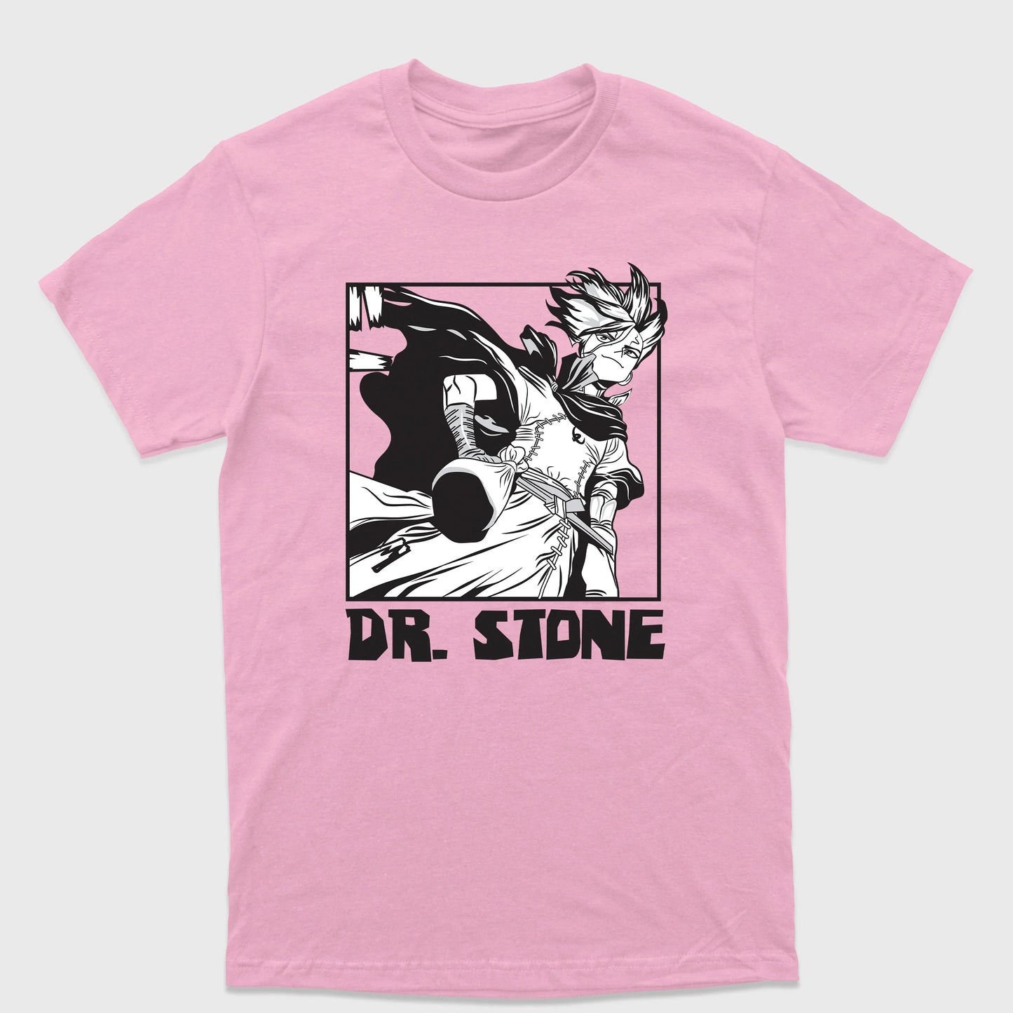 Camiseta Básica Dr. Stone Senku Scientist Rosa Bebê