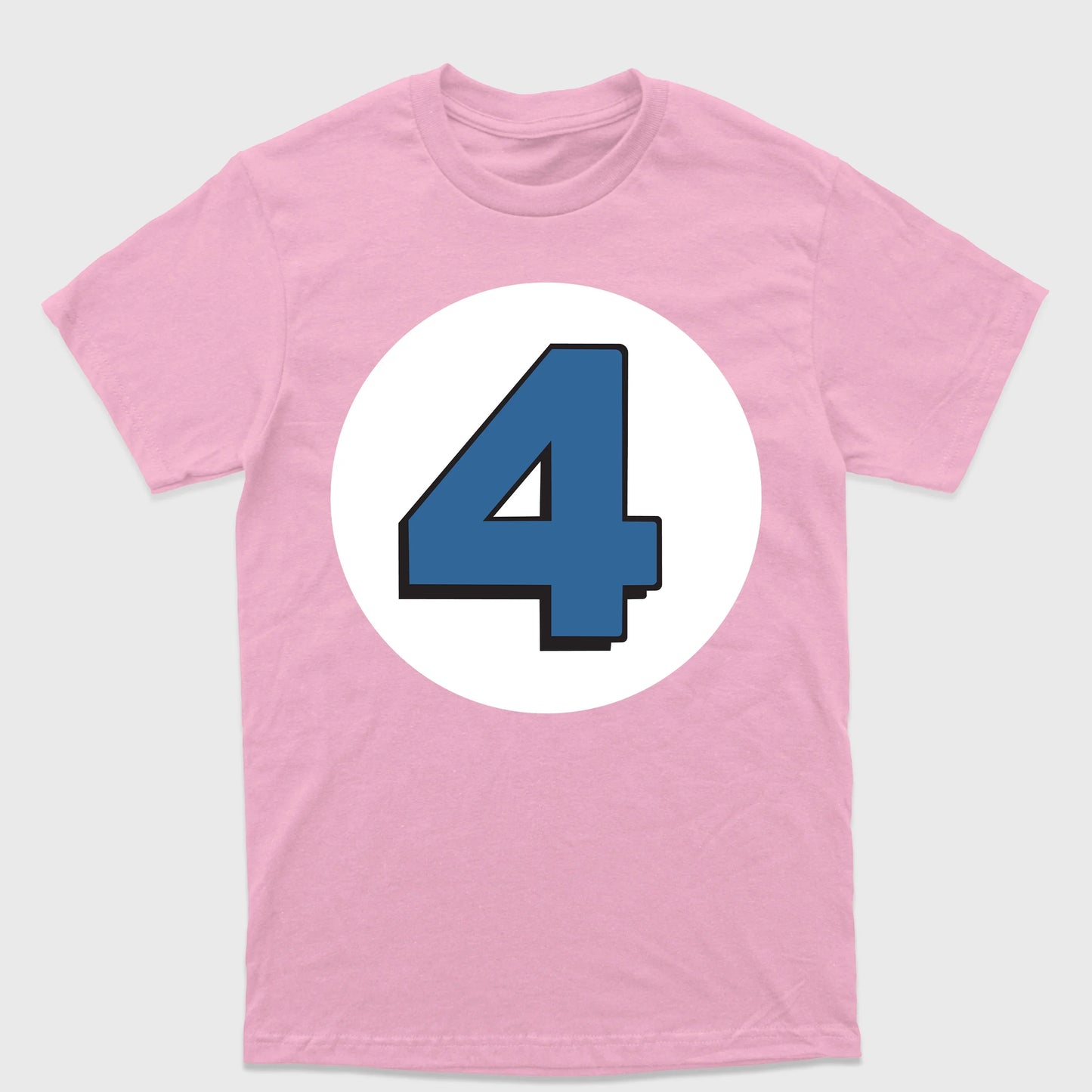 Camiseta Básica Fantastic Four Logo Rosa Bebê