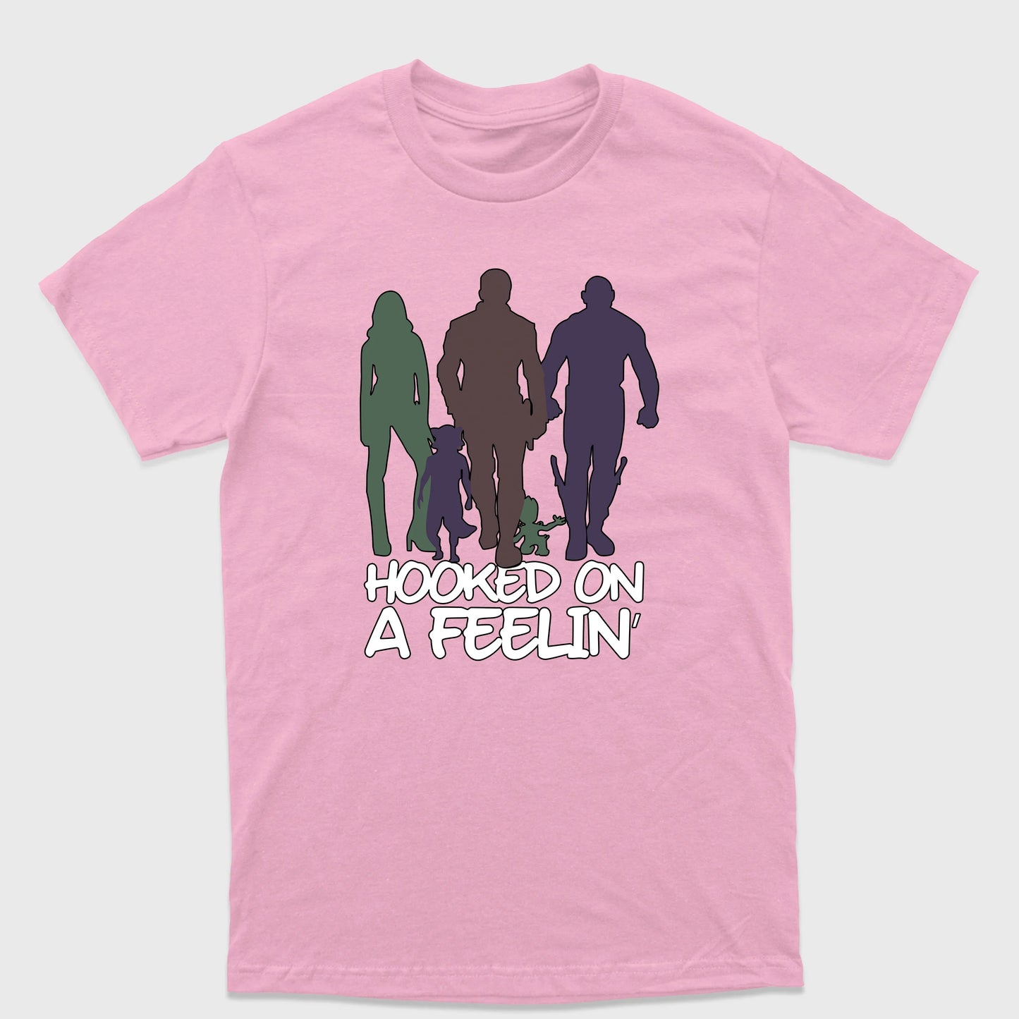 Camiseta Básica Guardiões da Galáxia Hooked on a Feelin |Rosa Bebê