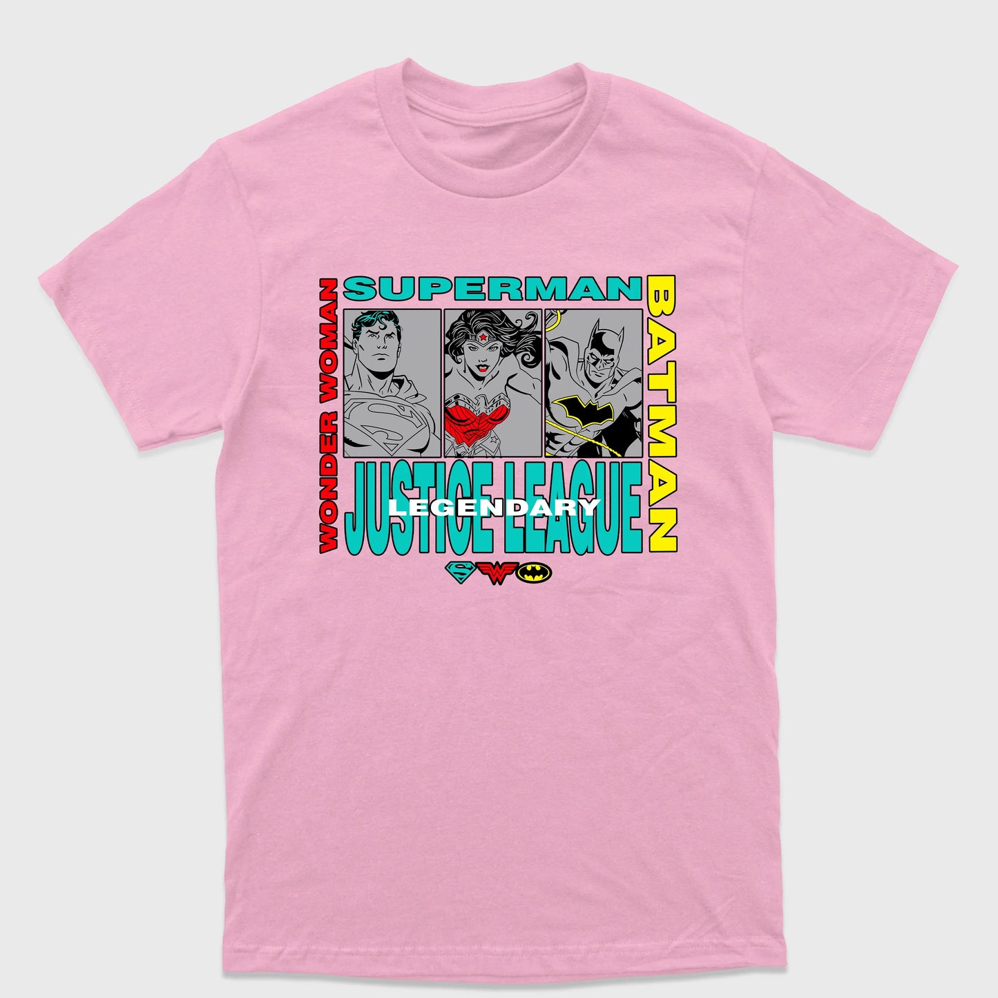 Camiseta Básica Justice League Legendary Rosa Bebê
