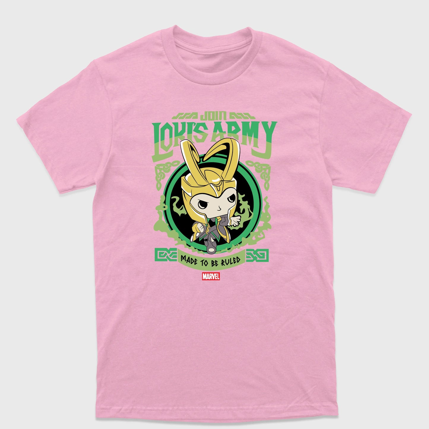 Camiseta Básica Loki Chibi Rosa bebê