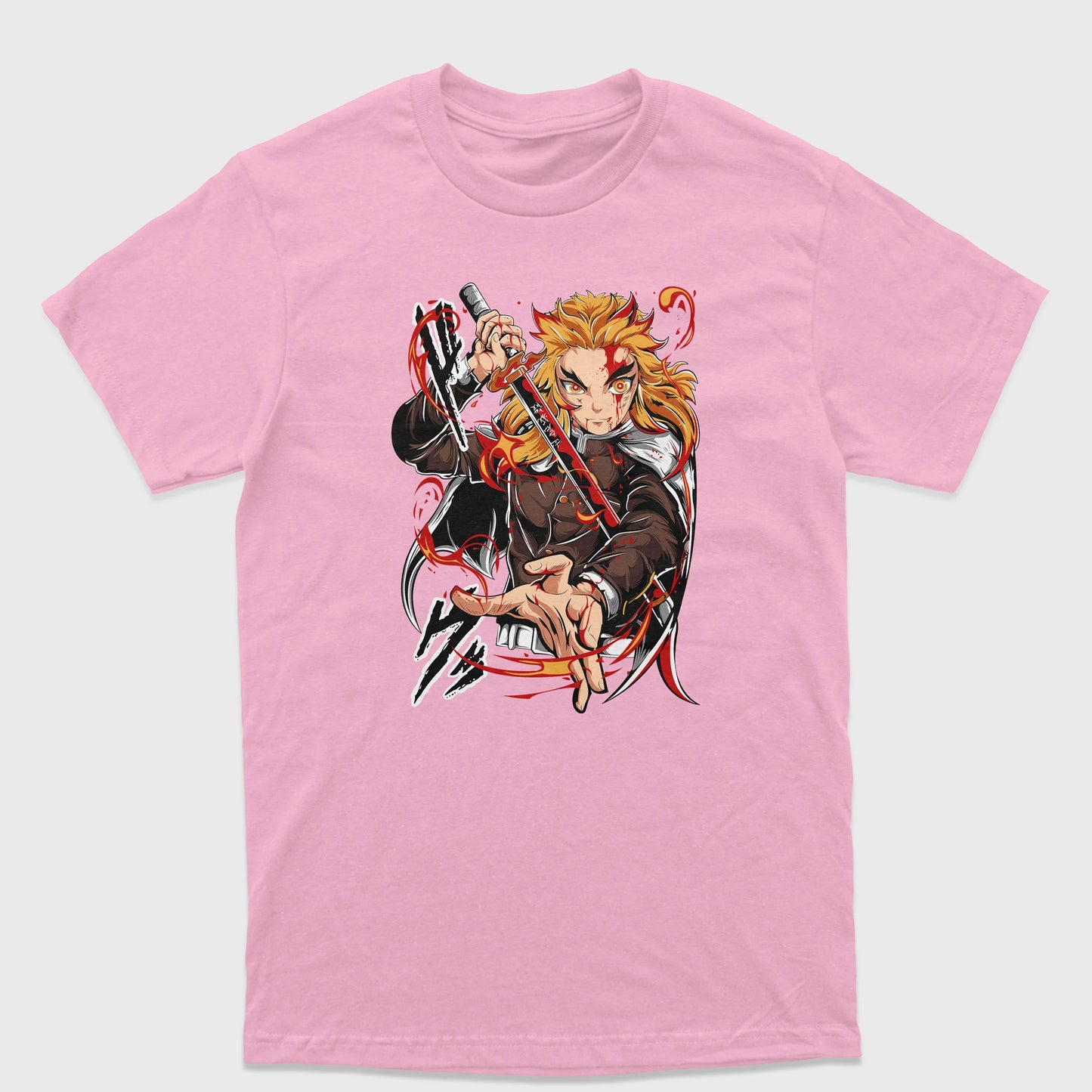 Camiseta Básica Rengoku Kyoujuro Demon Slayer
