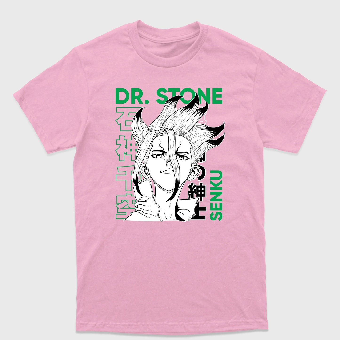 Camiseta Básica Senku Dr. Stone Rosa Bebê