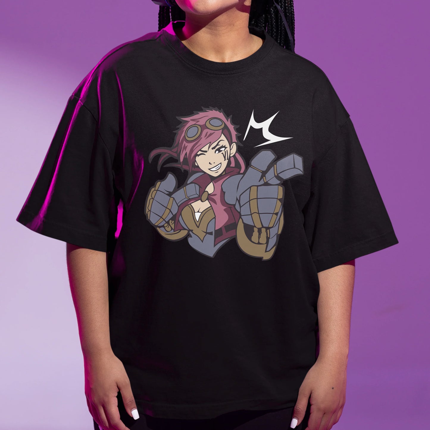 camiseta basica Jinx Arcane League of Legends Preto