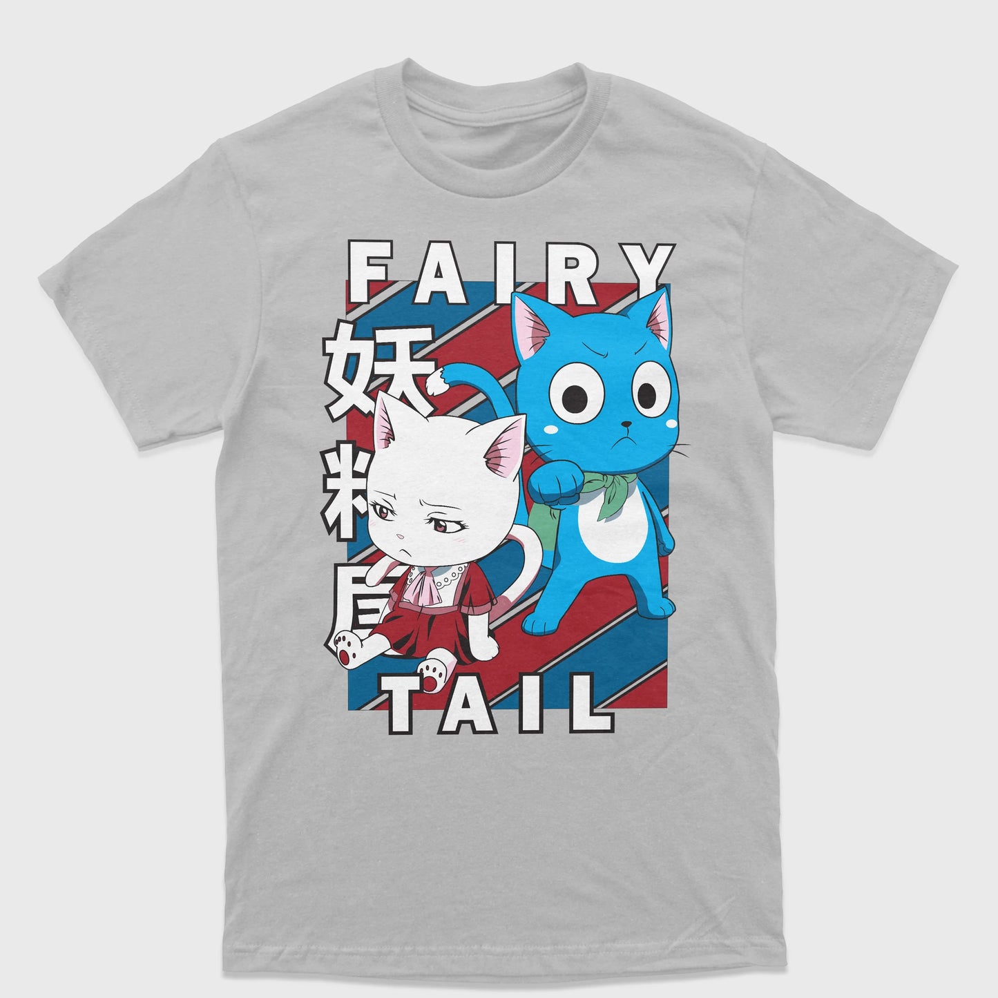 Camiseta Fairy Tail Exceeds Fofo Cinza