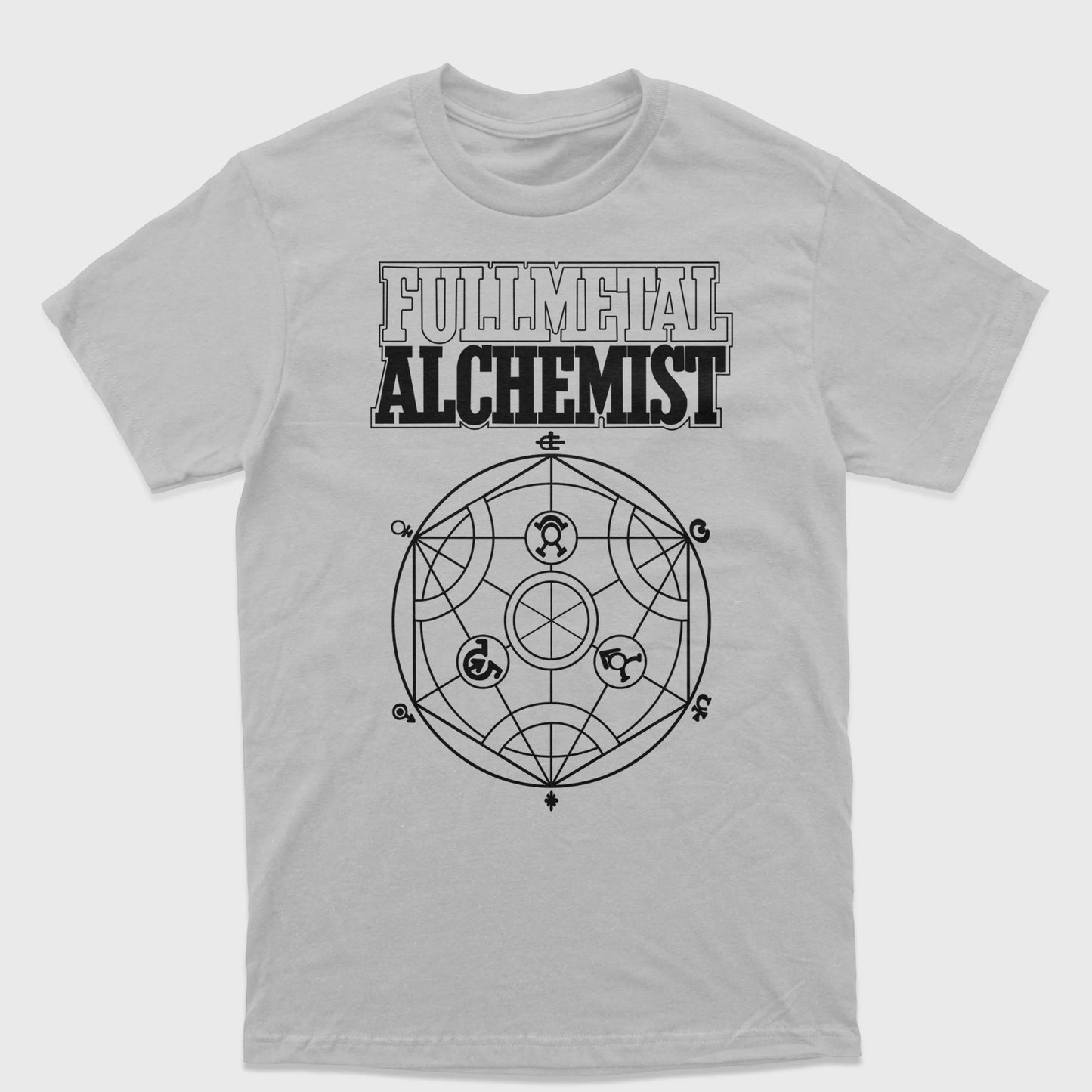 Camiseta Fullmetal Alchemist Circulo Transmutação Cinza