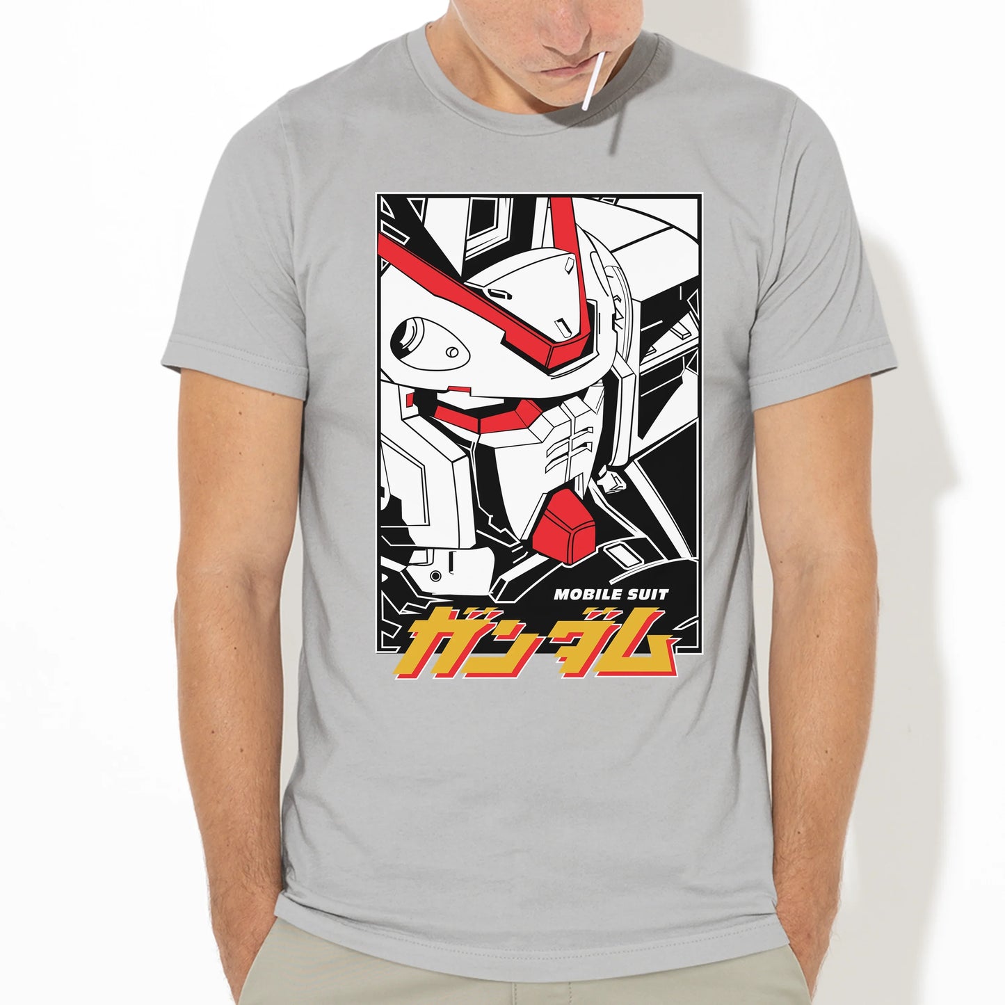 Camiseta Gundam Mobile Suit Cinza