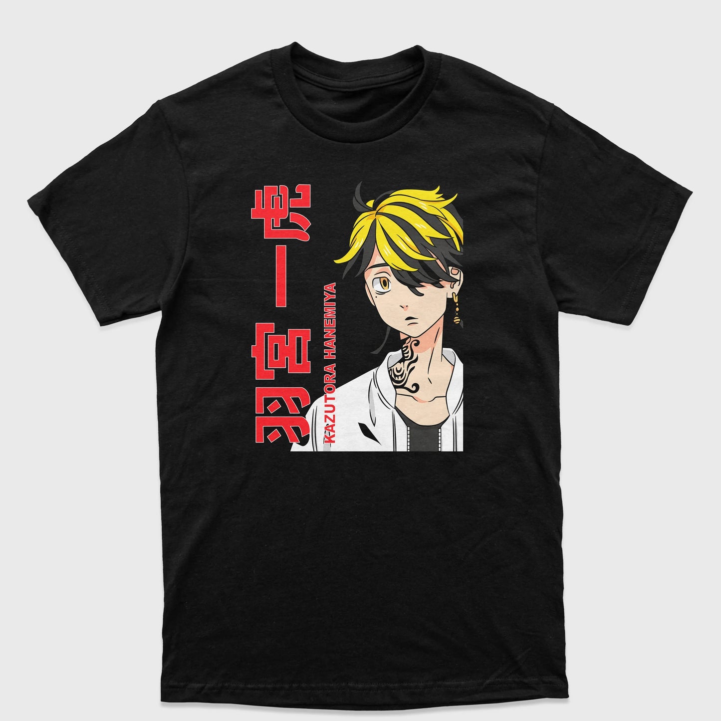 Camiseta Kazutora Hanemiya Tokyo Revengers Preto