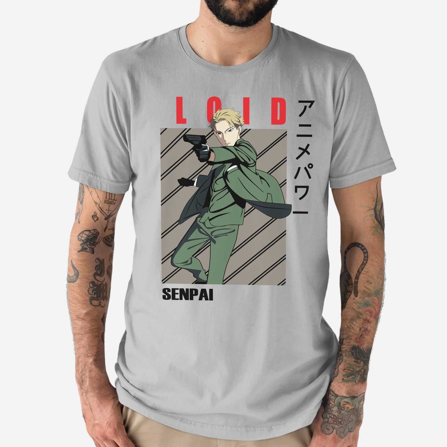 Camiseta Loid Senpai Spy x Family-cinza
