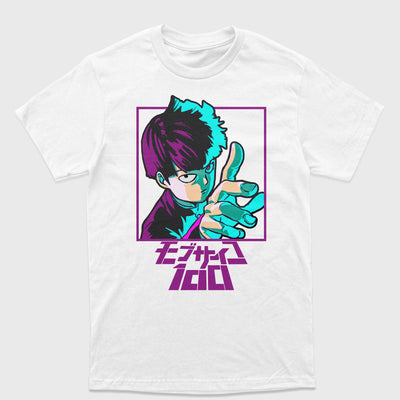 Camiseta Mob Psycho 100 Anime Kageyama-branco