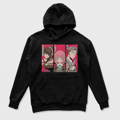 Moletom Canguru Yor Anya e Loyd Spy x Family Preto