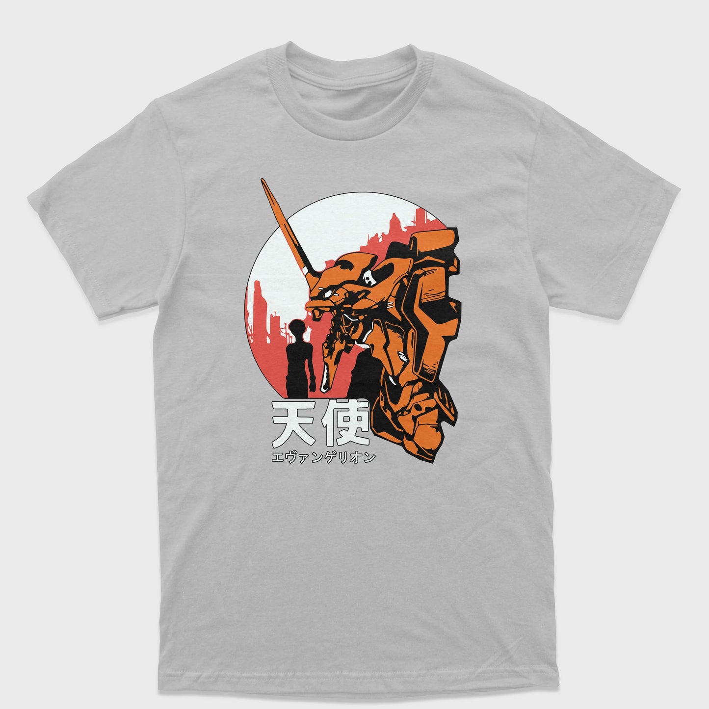 Camiseta Neon Genesis Evangelion Apocalipse Cinza