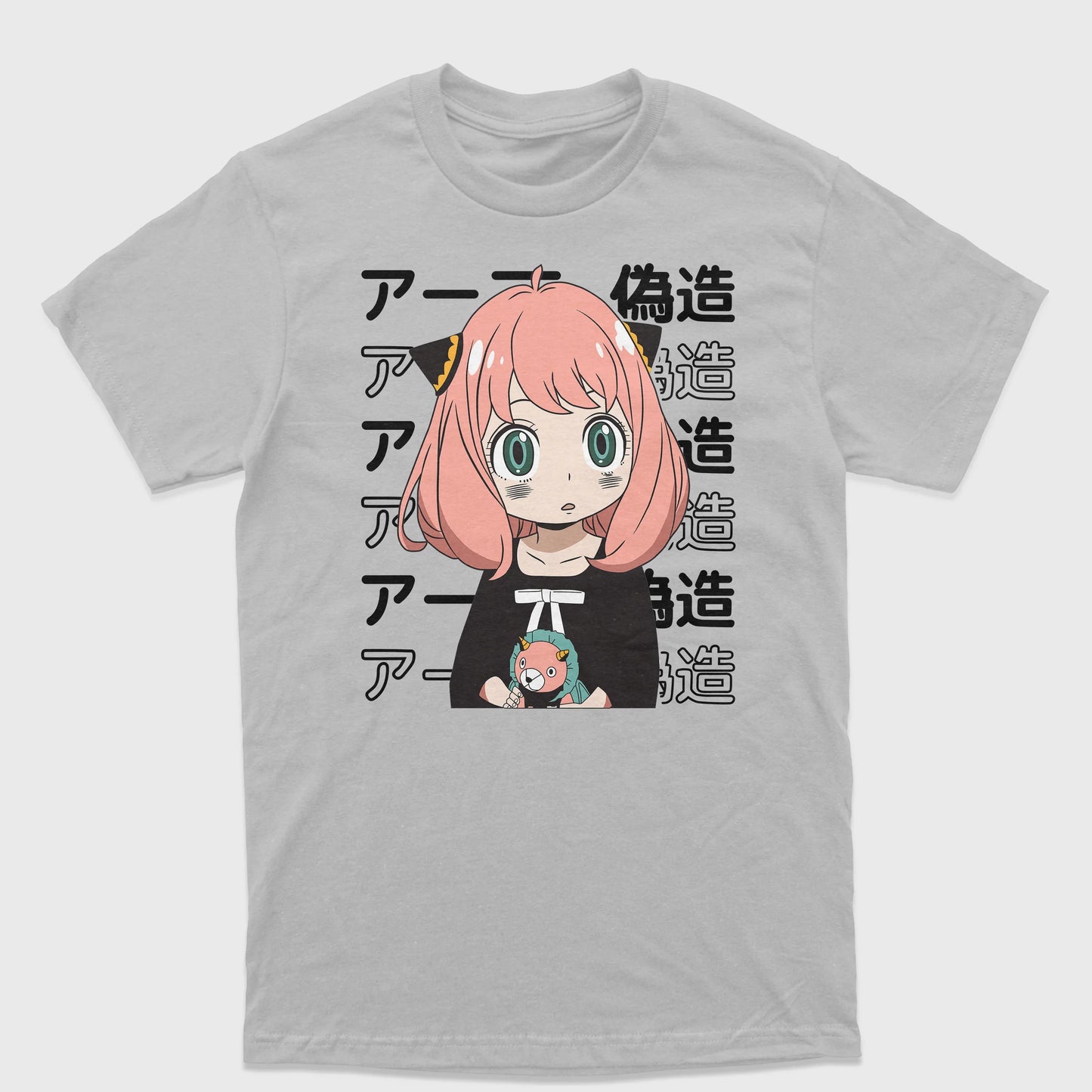 Camiseta Spy x Family Anya Forger-cinza