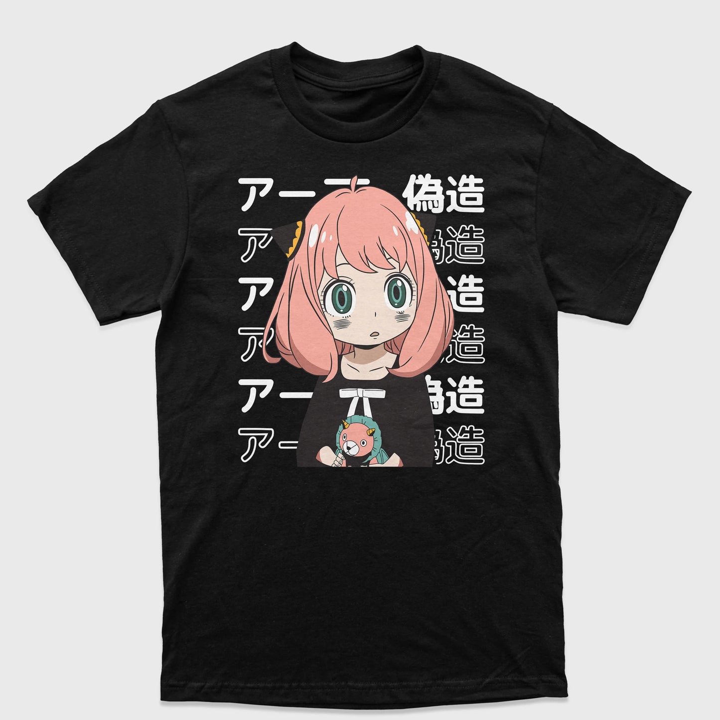 Camiseta Spy x Family Anya Forger-preto