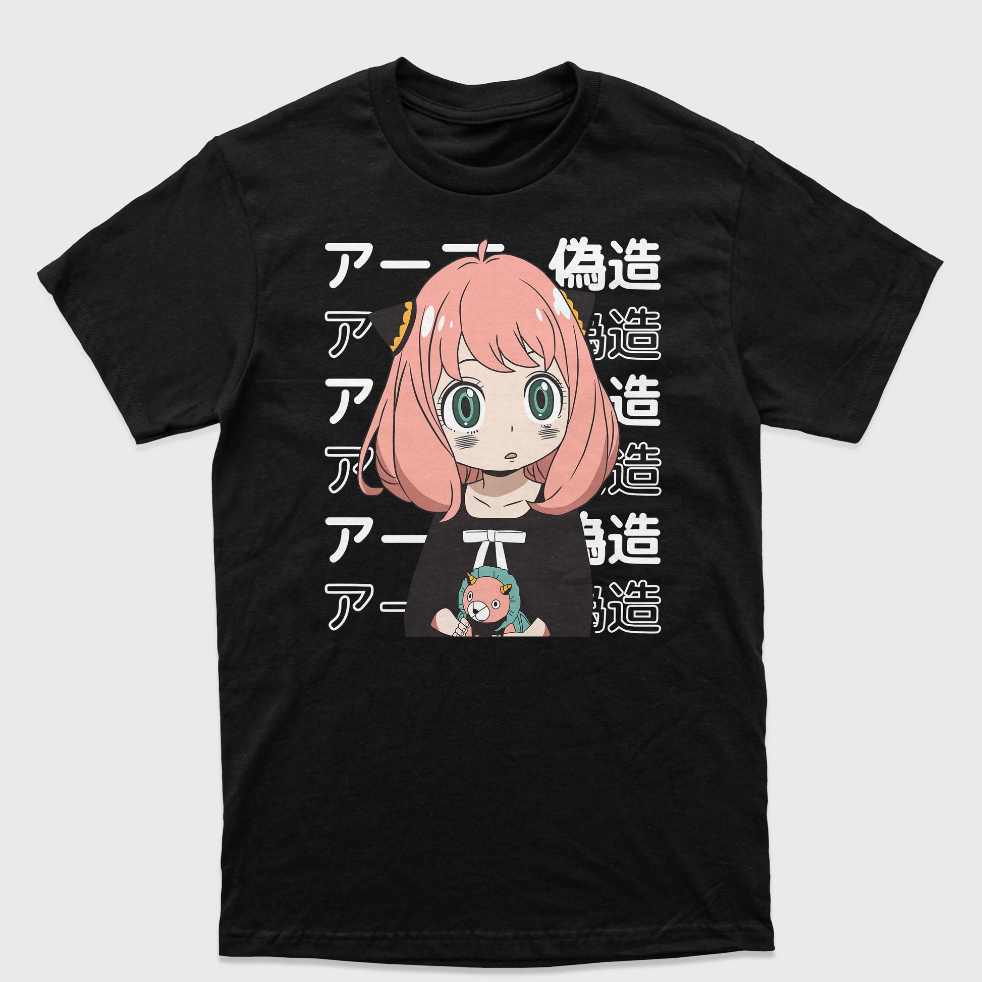 Camiseta Spy x Family Anya Forger-preto