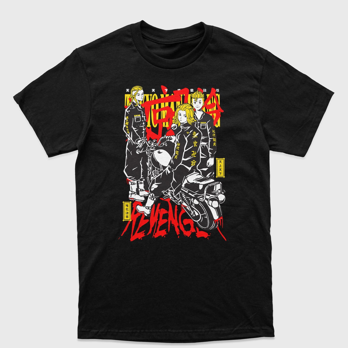 Camiseta Tokyo Revengers Personagens Preto