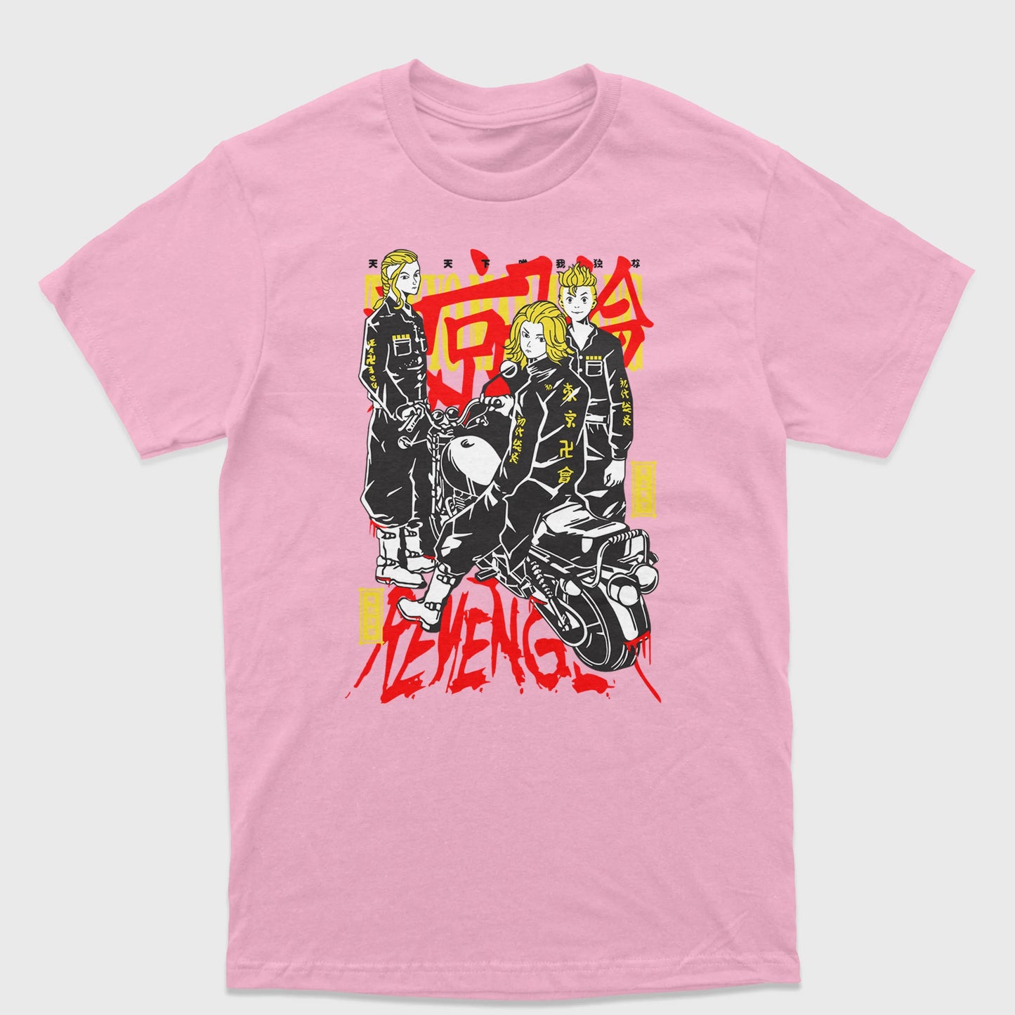 Camiseta Tokyo Revengers Personagens Rosa Bebê