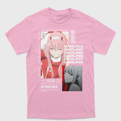 Camiseta Darling In The Franxx 02 Rosa Bebê