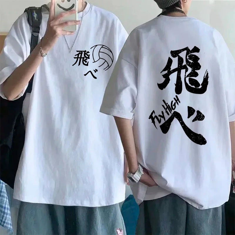 Camiseta Básica Unissex Haikyuu Flihigt Voleibol - Branco 