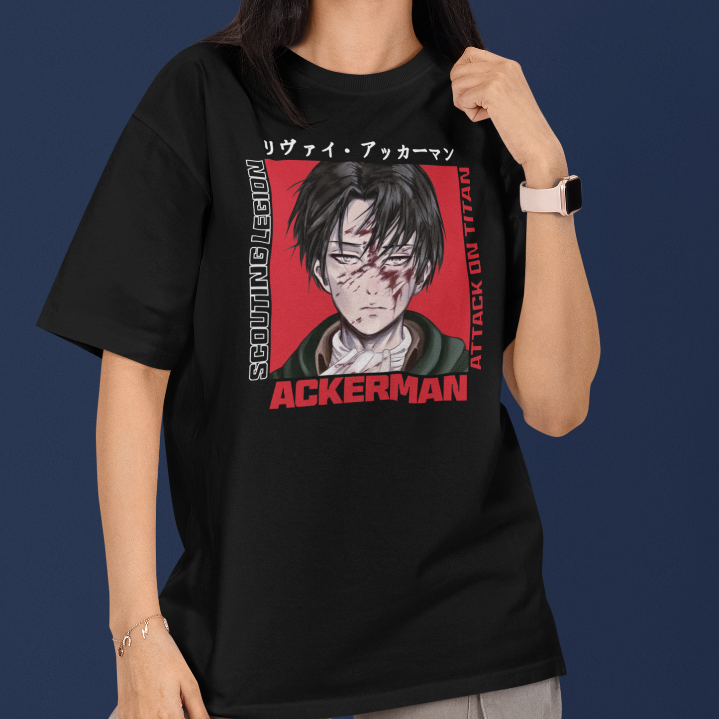 Camiseta Básica Unissex Attack On Titan Levi Ackerman