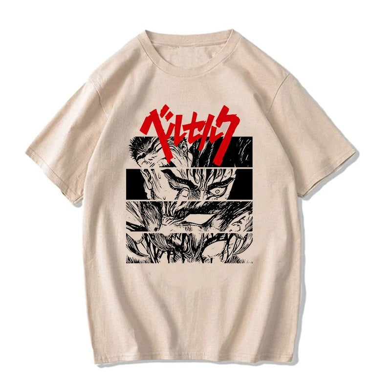 Camiseta Básica Unissex Berserk Guts Sacrifice Anime- pérola