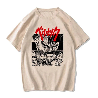 Camiseta Básica Unissex Berserk Guts Sacrifice Anime- pérola