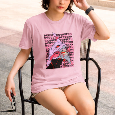 Camiseta Básica Unissex 001 Pink Evangelion