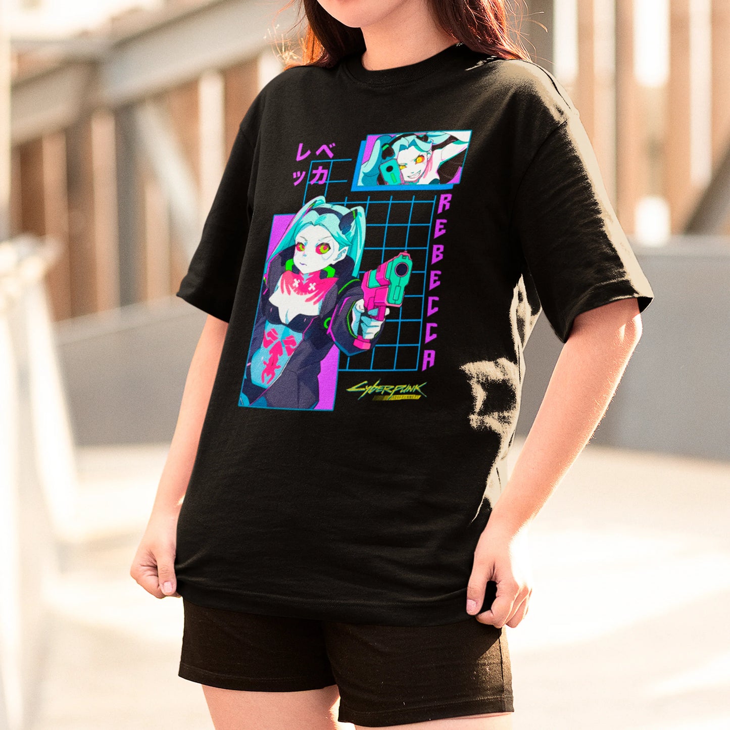 Camiseta Básica Unissex Cyberpunk Rebecca Personagem