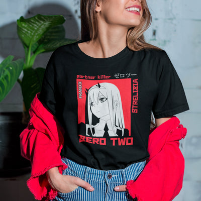 Camiseta Básica Unissex Zero Two Partner Killer Darling In The Franxx