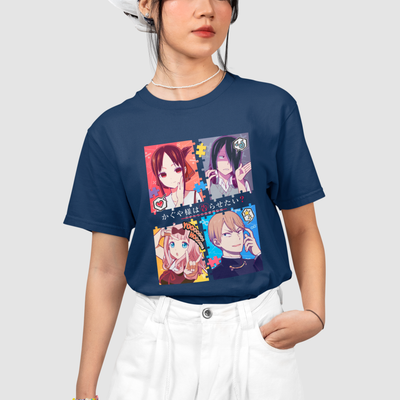 Camiseta Básica Unissex Anime Kaguya-Sama Personagens