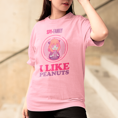 Camiseta Básica Unissex Spy x Family I Like Peanuts Anime