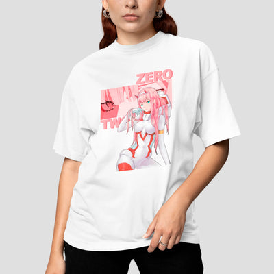 Camiseta Básica Unissex Zero Two Anime Darling In The Franxx Harajuku